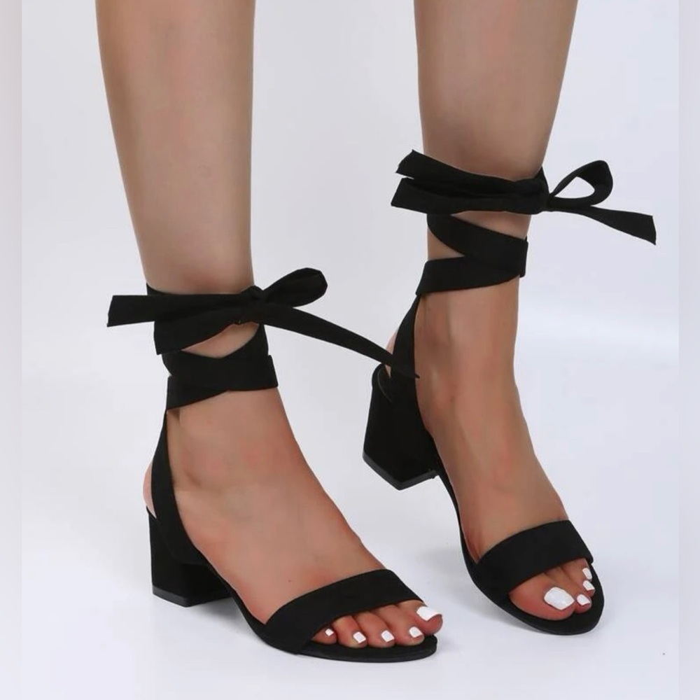 Strappy 1.5 inch wrap around sandals
